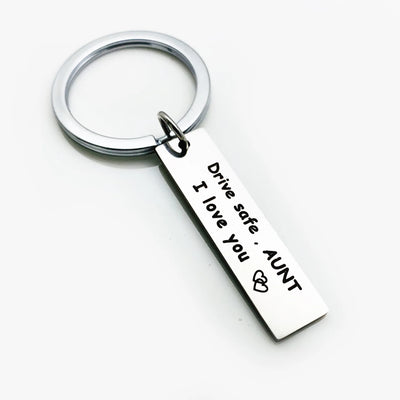 Hot Drive Safe Keychain Drive Safe L Love You Dad Mom Uncle Brother Sister Gift Family Jewelry Keyring Valentines Day Gifts