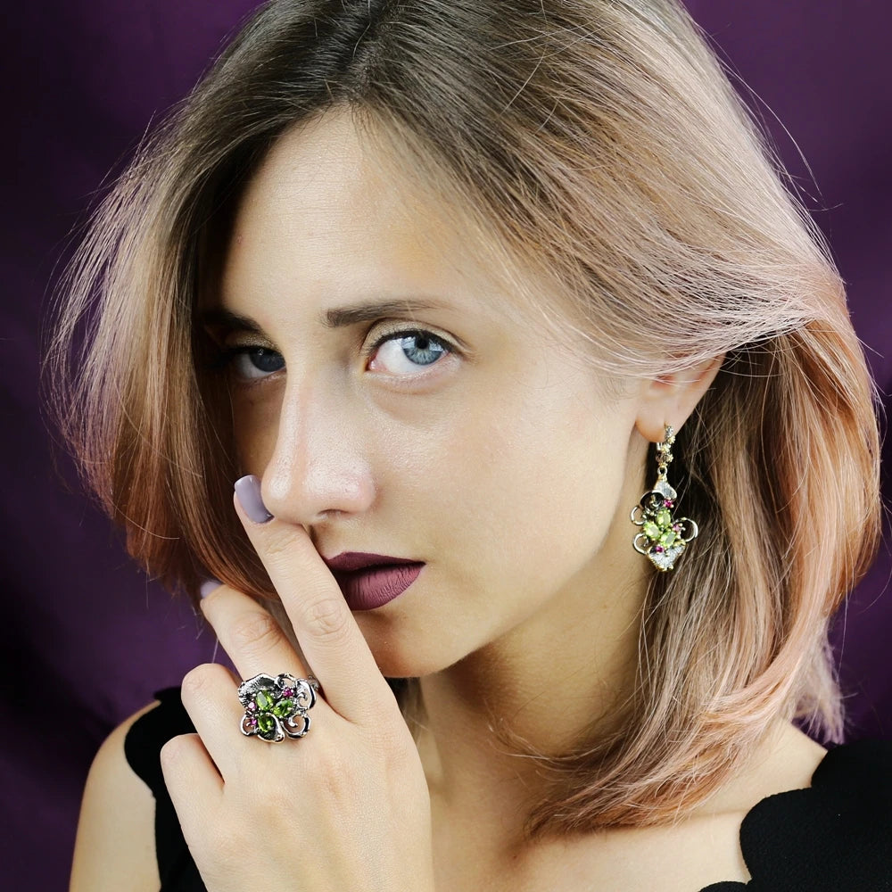 DreamCarnivall1989 Hot Selling Vintage Women CZ Rings Black Gold Chic Jewlery Valentine Anniversary Gift Party Must Have WA11669
