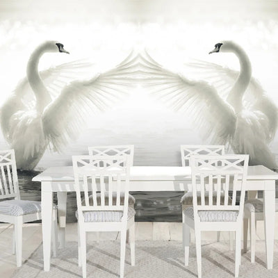 Custom 3D Wall Mural Wallpaper Roll Romantic Swan Living Room Bedroom TV Background Home Decor Non-woven Wallpaper Wall Painting