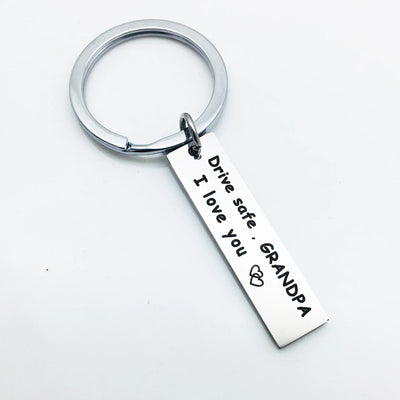 Hot Drive Safe Keychain Drive Safe L Love You Dad Mom Uncle Brother Sister Gift Family Jewelry Keyring Valentines Day Gifts