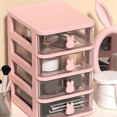 Cute Desktop Drawer Storage Box Japanese Transparent Drawer Multi-layer Office Stationery Cosmetics Student Desk Organizer Rack