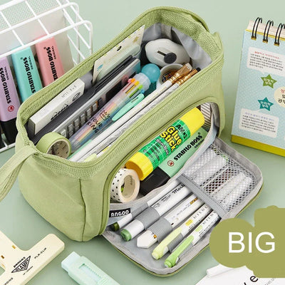 Kids Boys Girls Large Capacity School Pencil Case Pen Bag Student Pencil Cases Cosmetic Bag Stationary Organize Office Supply