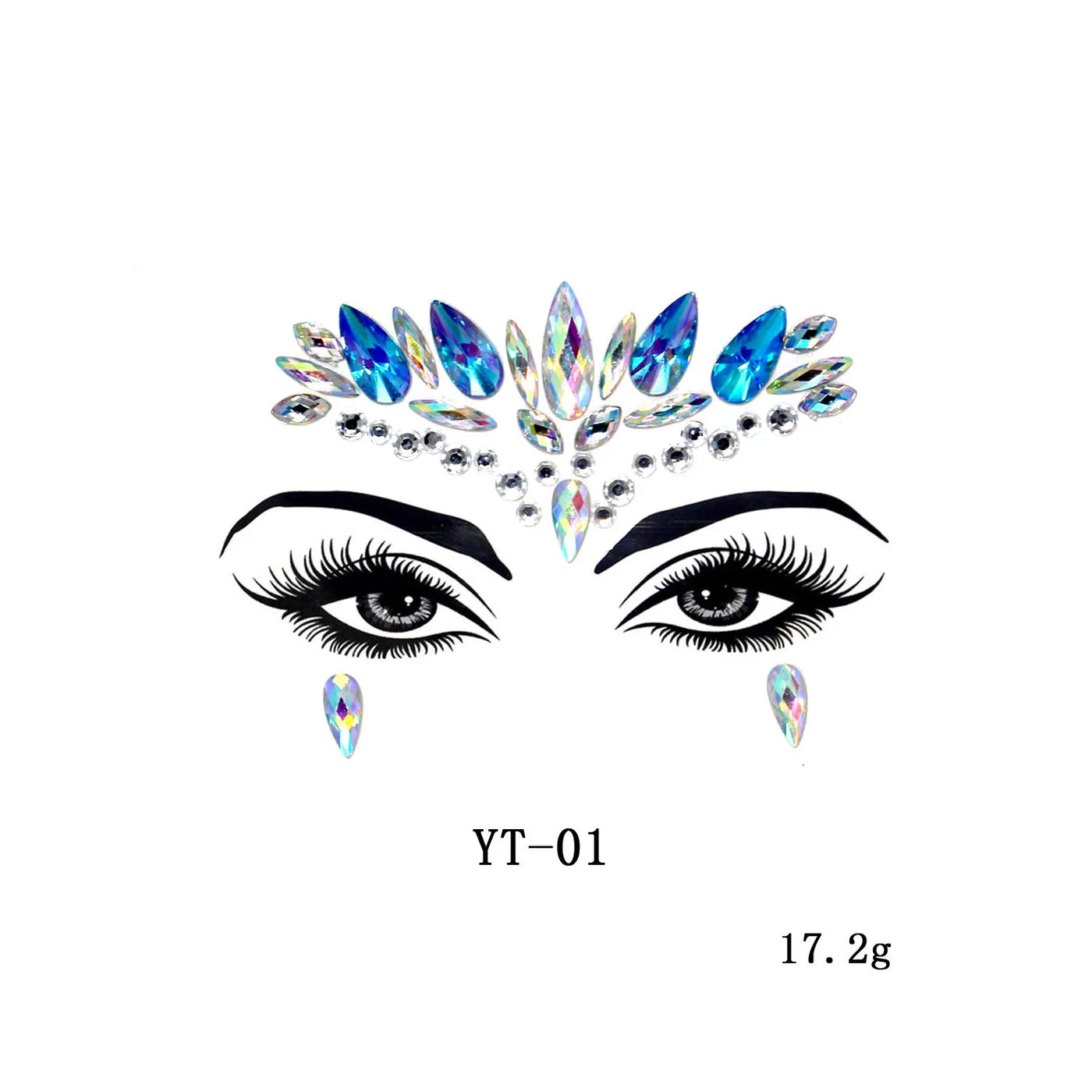 3D Sexy face tattoo stickers Temporary tattoos glitter fake tattoo rhinestones for woman Party face Jewels tatoo Body Jewlery