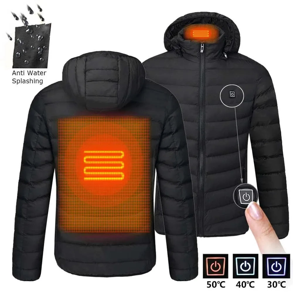 Winter USB Heated Jacket for Men - Warm Outdoor Electric Coat