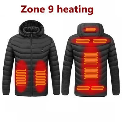 Winter USB Heated Jacket for Men - Warm Outdoor Electric Coat