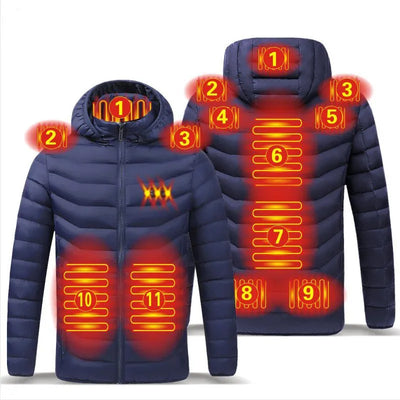 Winter USB Heated Jacket for Men - Warm Outdoor Electric Coat