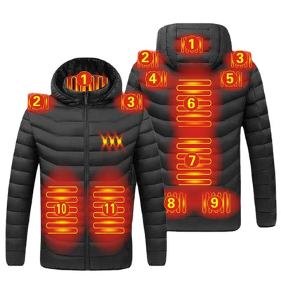 Winter USB Heated Jacket for Men - Warm Outdoor Electric Coat
