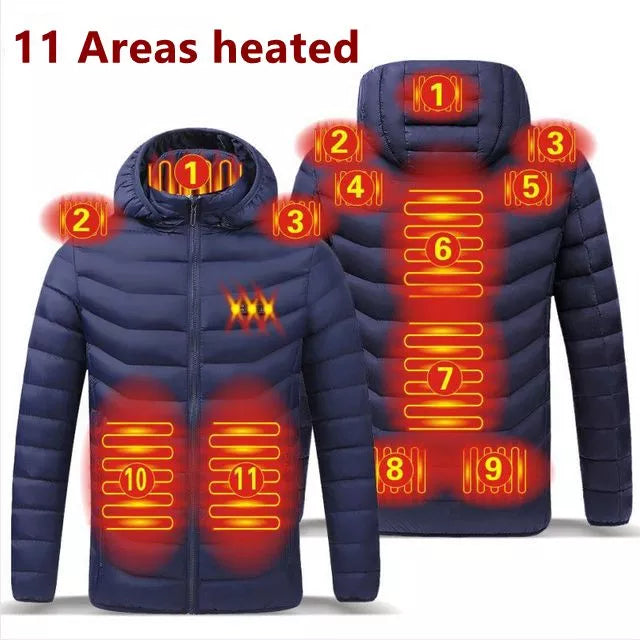 Winter USB Heated Jacket for Men - Warm Outdoor Electric Coat