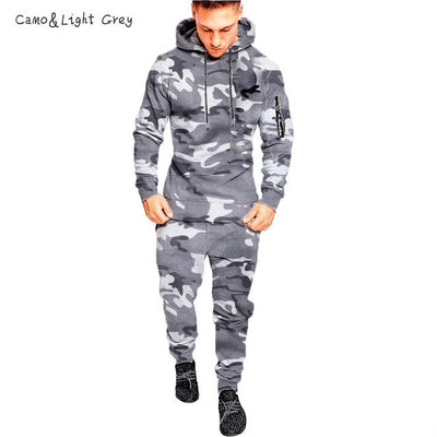 Shawbest-Mens Camouflage Slim Fit Tracksuit