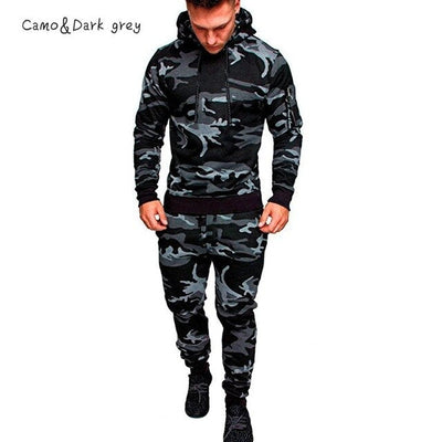 Shawbest-Mens Camouflage Slim Fit Tracksuit