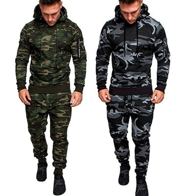 Shawbest-Mens Camouflage Slim Fit Tracksuit