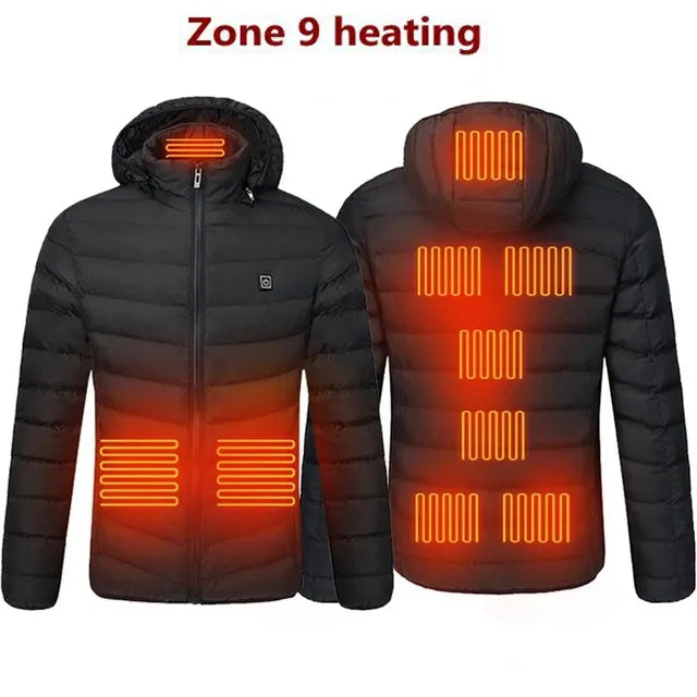 Winter USB Heated Jacket for Men - Warm Outdoor Electric Coat