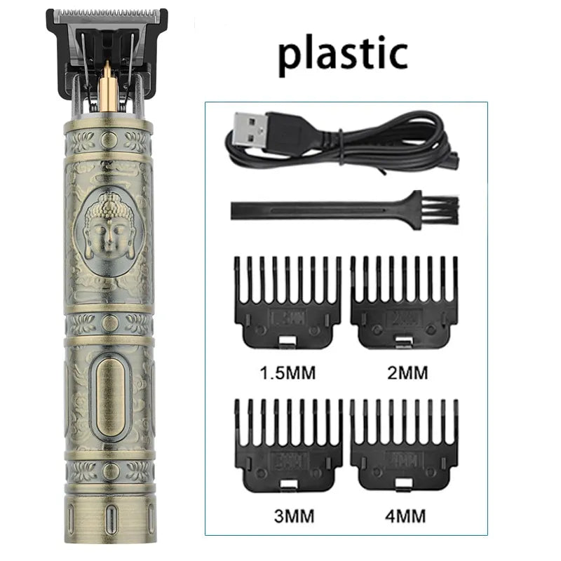 Electric Hair Cutting Machine Hair Clipper Professional Men Shaver Rechargeable Barber Trimmer for Men Dragon Buddha
