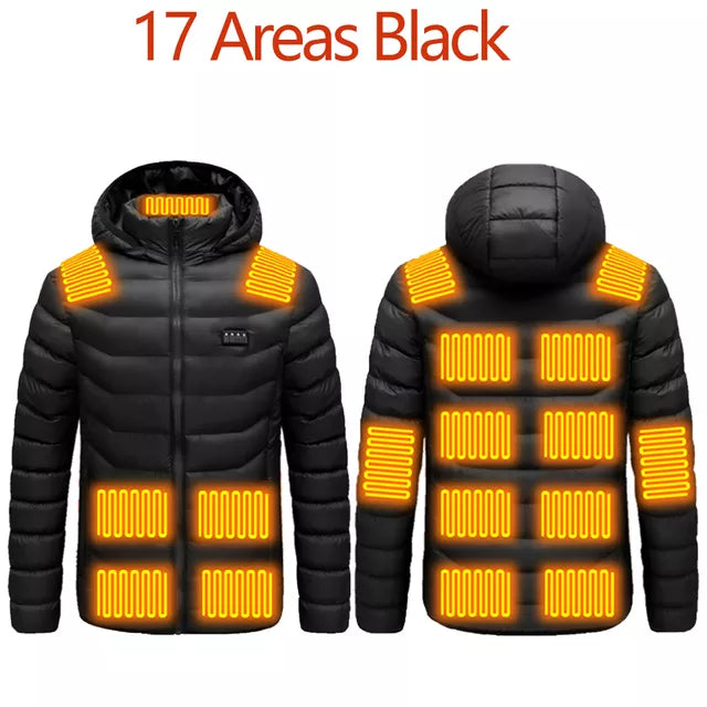Winter USB Heated Jacket for Men - Warm Outdoor Electric Coat