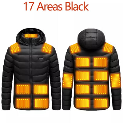 Winter USB Heated Jacket for Men - Warm Outdoor Electric Coat