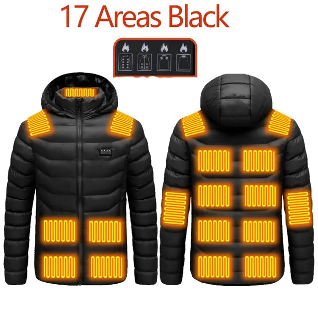 Winter USB Heated Jacket for Men - Warm Outdoor Electric Coat
