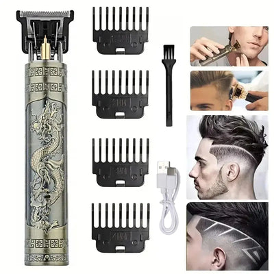 Electric Hair Cutting Machine Hair Clipper Professional Men Shaver Rechargeable Barber Trimmer for Men Dragon Buddha